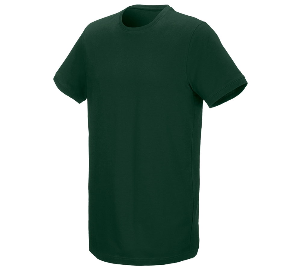 Primary image e.s. T-shirt cotton stretch, long fit green