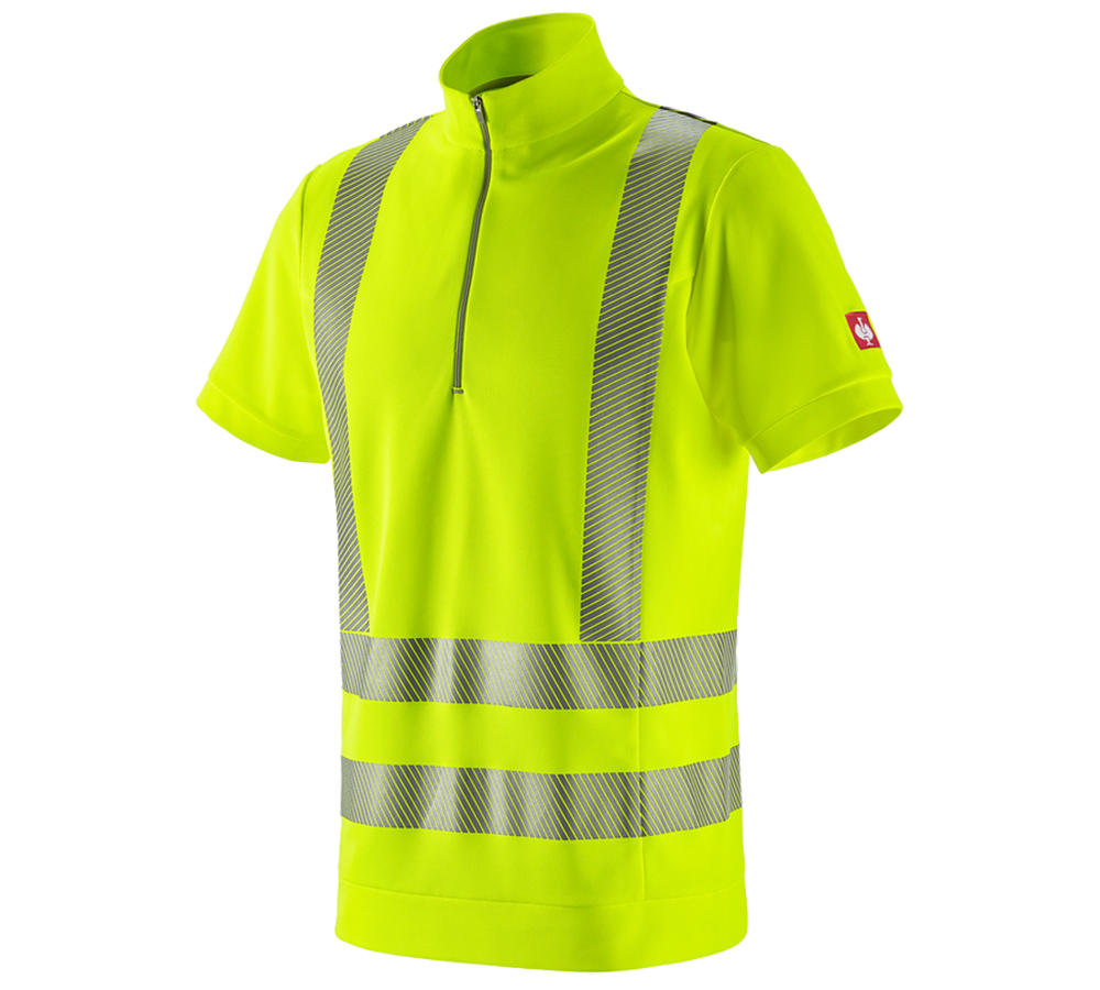 Primary image e.s. High-vis functional ZIP-t-shirt UV high-vis yellow