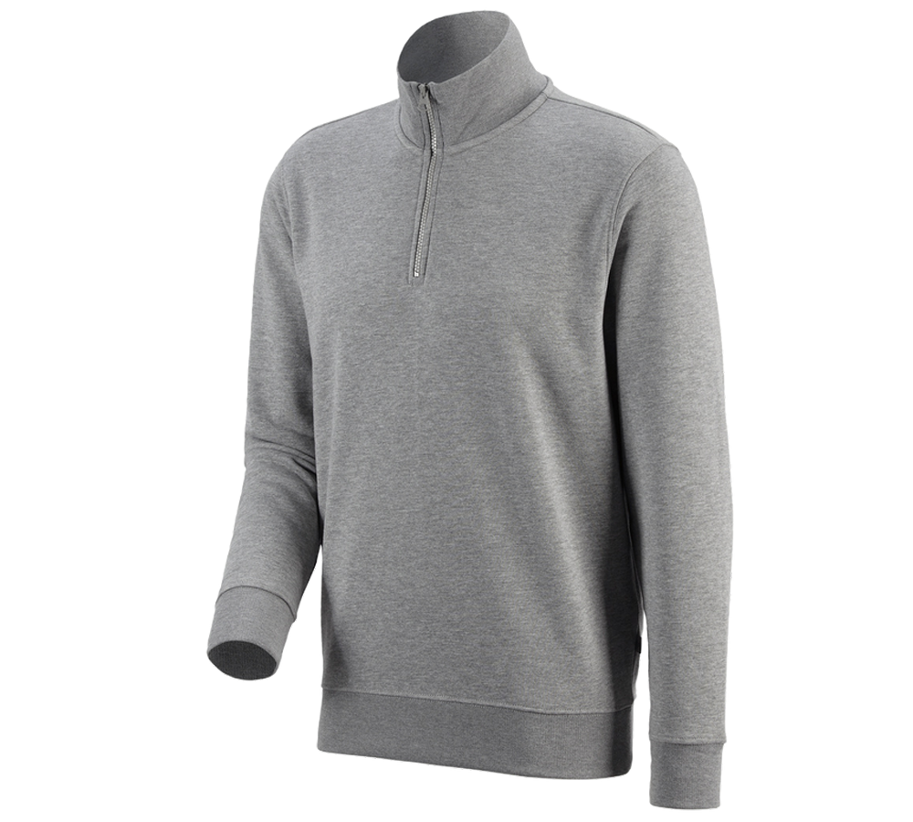 Primary image e.s. ZIP-sweatshirt poly cotton grey melange